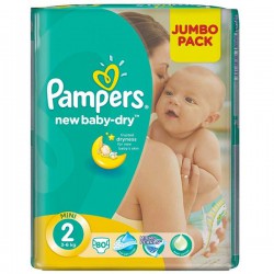 Подгузники 80 шт. Pampers нью беби мини 3-6 кг р. 2