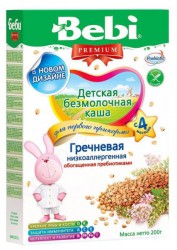 Каша безмолочная Bebi Премиум гречневая низкоаллергенная с пребиотиками с 4 мес 200 г