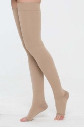 Чулки компрессионные кругловязаные до бедра 2 класс компрессии с открытым мыском пара р. 1