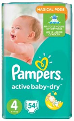 Подгузники 54 шт. Pampers актив беби драй макси 8-14 кг