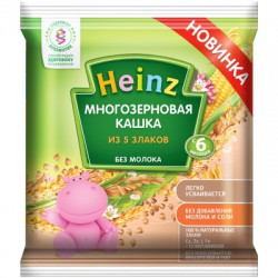 Каша безмолочная Heinz многозерновая из 5 злаков с 6 мес 30 г