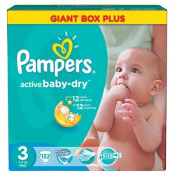 Подгузники 132 шт. Pampers миди 4-9 кг р. 3