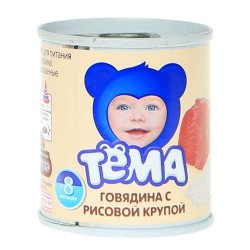 Пюре Тёма говядина рис с 7 мес 100 г