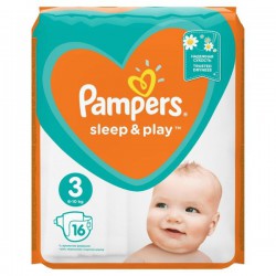 Подгузники 16 шт. Pampers слип энд плей миди 6-10 кг р. 3