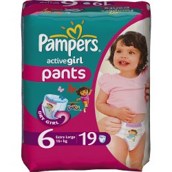 Подгузники-трусики для девочек 44 шт. Pampers актив герл экстра лардж 16+ кг