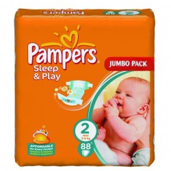 Подгузники 88 шт. Pampers слип энд плей мини ромашка 3-6 кг р. 2