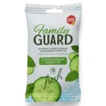 Салфетки влажные очищающие, Family Guard (Фэмили Гард) 15 шт мята и огурец с освежающим эффектом