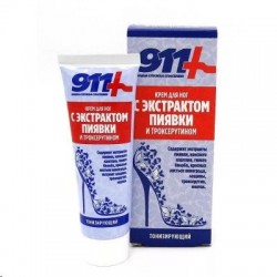 Крем для ног 911 Ваша служба спасения с экстрактом пиявки и троксерутином 85 мл
