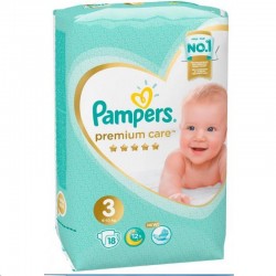 Подгузники 18 шт. Pampers премиум кеа миди 6-10 кг