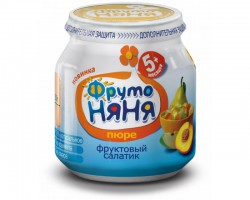 Пюре Фрутоняня фруктовый салатик яблоко груша персики с 5 мес 112 г