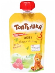 Пюре Топтышка яблоко малина с сахаром с 4 мес 90 г