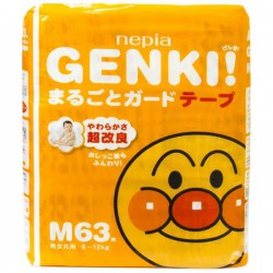 Подгузники 63 шт. Nepia Genki 6-12 кг р. m