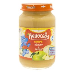 Пюре Непоседа яблоко творог с сахаром с 6 мес 190 г