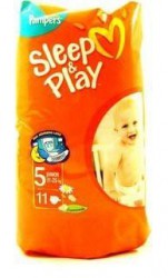 Подгузники 11 шт. Pampers слип энд плей джуниор 11-25 кг р. 5